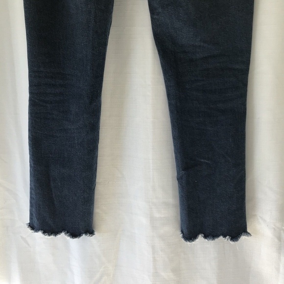 Paige Jacqueline Straight Jeans Womens 28 Blue Stretch 27" Inseam Frayed Hem - Picture 10 of 14